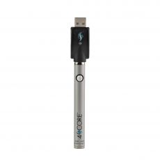 4Score Vape Pen Battery Pack with USB Charger - Matte Silver