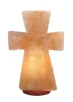 Himalayan Salt Lamp - Carved - Small Standing Cross 7" tall