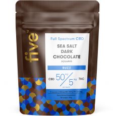 five™ CBD - Buzz - Sea-Salt Dark Chocolate Squares - 50mg CBD / 5mg THC per square
