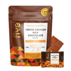 five™ CBD - Buzz - Toffee Crunch Milk Chocolate Squares - 50mg CBD / 5mg THC per square