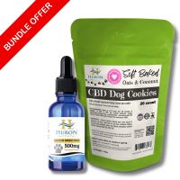 Huron Hemp - Dog CBD Oil & Cookies Bundle - Medium Breed 25-65 lbs.