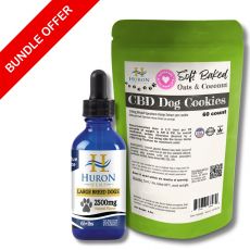 Huron Hemp - Dog CBD Oil & Cookies Bundle - Large Breed 65+ lbs. Value Size