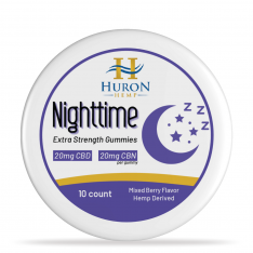 Huron Hemp - CBD Gummies - Nighttime - Extra Strength - 20mg CBD : 20mg CBN - 10 Count