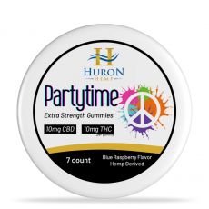 Huron Hemp - CBD Gummies - Partytime - 10mg CBD : 10mg Delta-9 THC - 7 Count